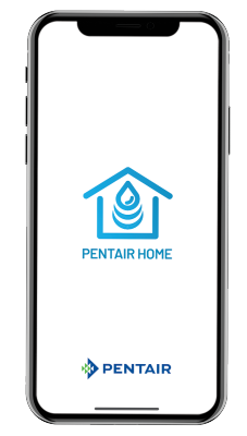 白iphone屏幕和蓝Pentair家应用程序